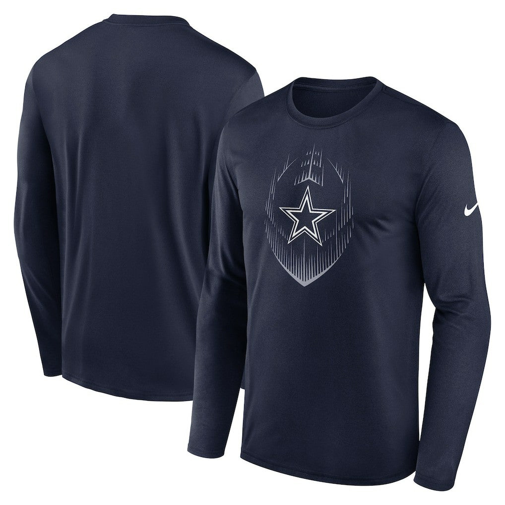 Dallas Cowboys Icon Legend Performance Long Sleeve T-Shirt - Navy - Nike