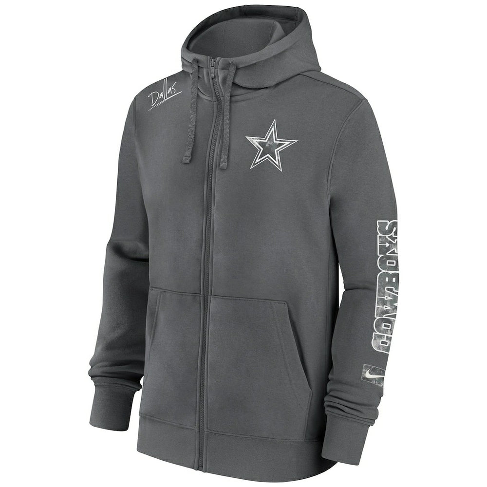 Dallas Cowboys Primetime Club Full-Zip Hoodie - Charcoal - Nike