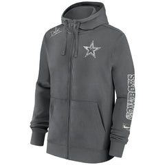 Dallas Cowboys Primetime Club Full-Zip Hoodie - Charcoal - Nike