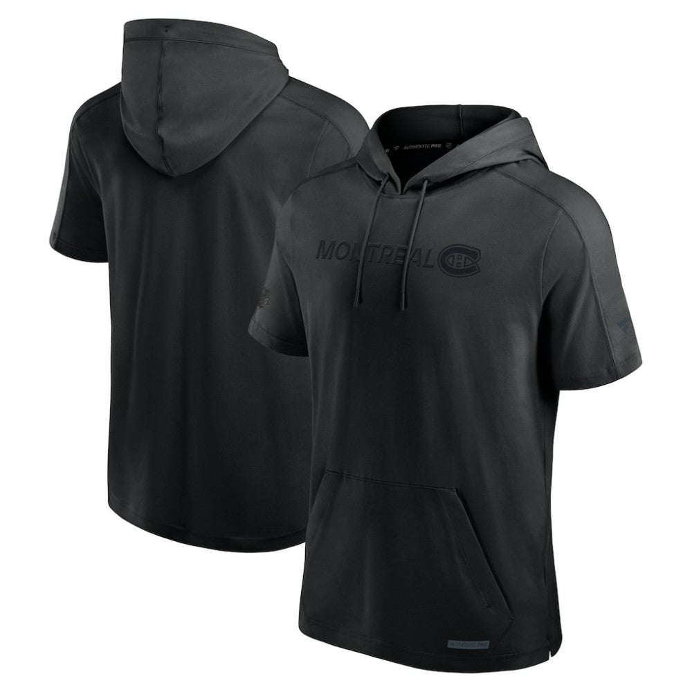 Montreal Canadiens Fanatics Authentic Pro Road Performance Short Sleeve Pullover Hoodie - Black | Fanatics Lifestyle