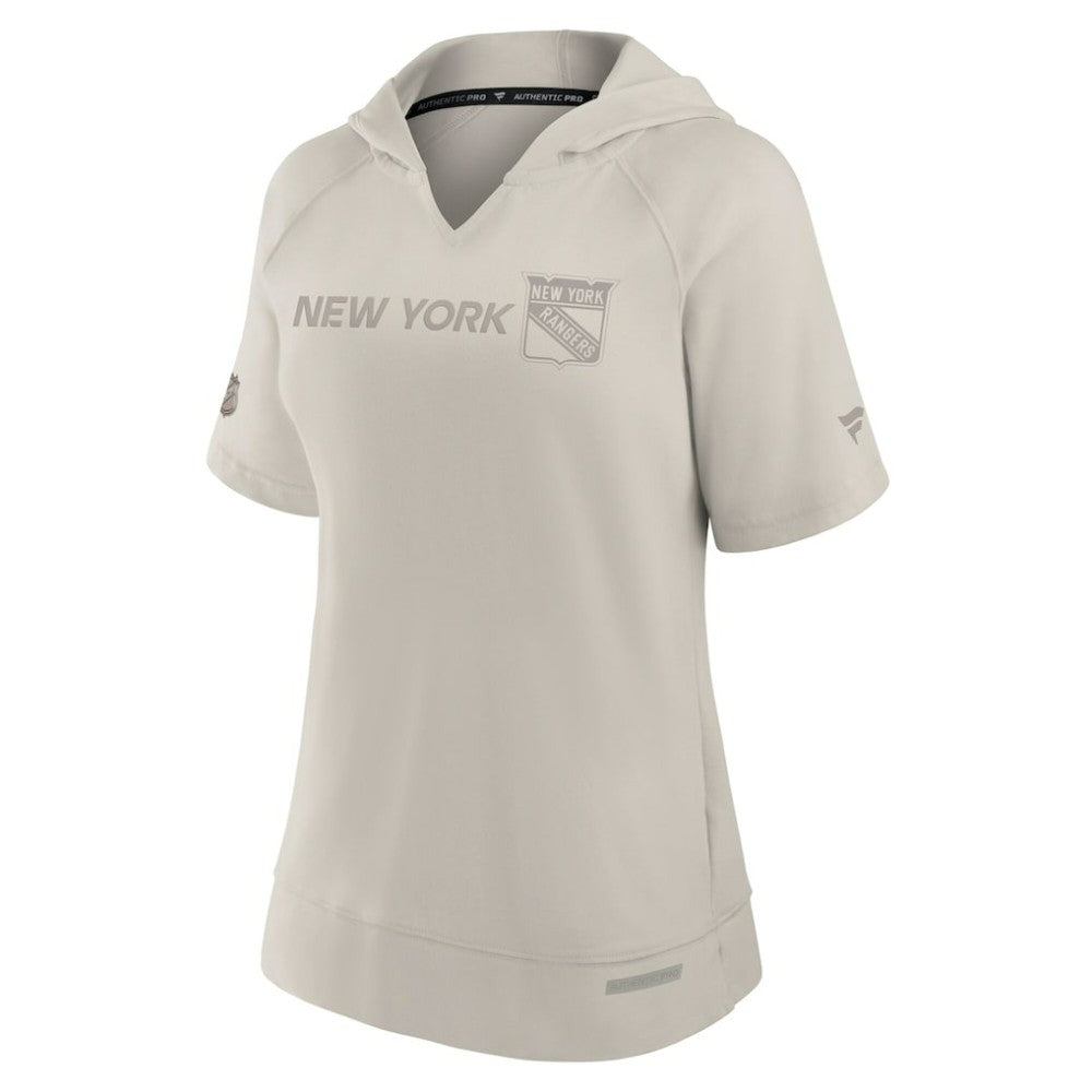 New York Rangers Fanatics Women's Authentic Pro Road Fashion Top - Cream | Fanatics Lifestyle