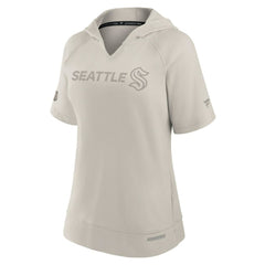 Seattle Kraken Fanatics Women's Authentic Pro Road Short Sleeve V-Neck Pullover Hoodie - Cream | Fanatics sale