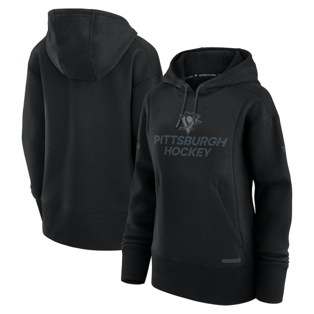 Pittsburgh Penguins Fanatics Women's Authentic Pro Road Pullover Hoodie - Black | Fanatics sale