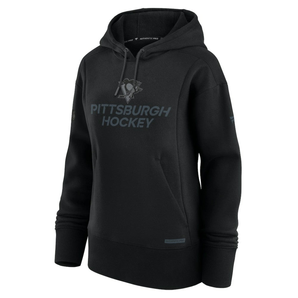 Pittsburgh Penguins Fanatics Women's Authentic Pro Road Pullover Hoodie - Black | Fanatics sale