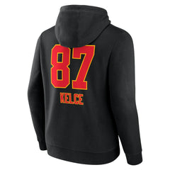 Travis Kelce Kansas City Chiefs Team Wordmark Player Name & Number Pullover Hoodie - Black - NFL