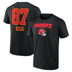 Travis Kelce Kansas City Chiefs Team Wordmark Player Name & Number T-Shirt - Black - NFL