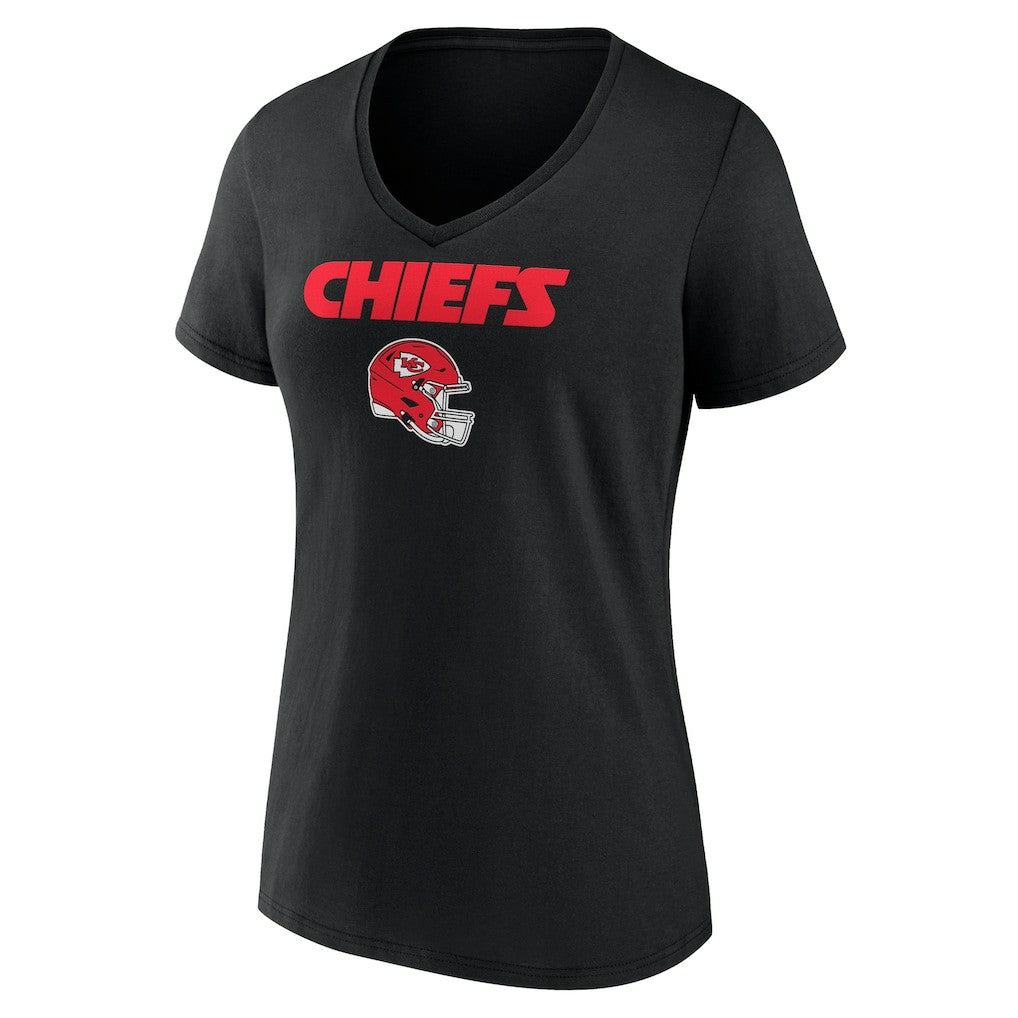 Travis Kelce Kansas City Chiefs Women's Team Wordmark Player Name & Number V-Neck T-Shirt - Black - NFL