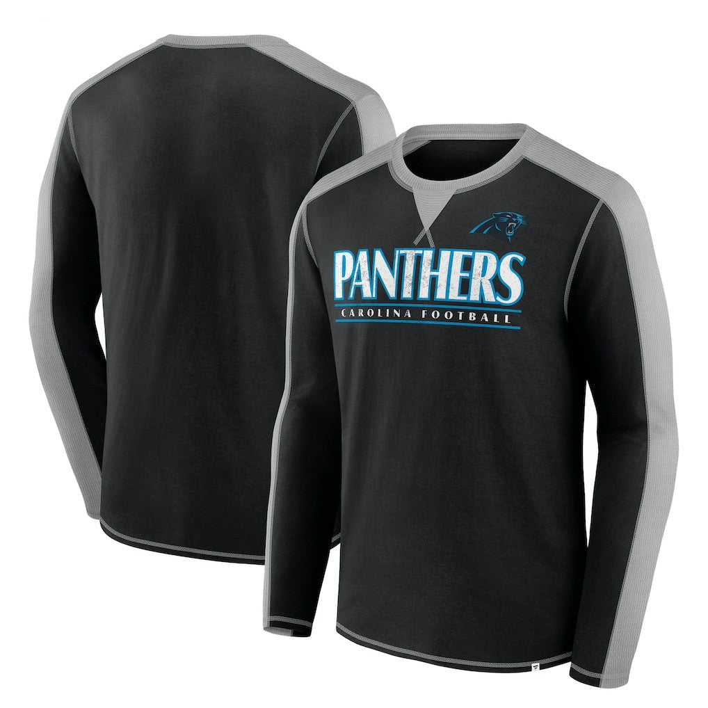 Carolina Panthers Behind the Line Long Sleeve T-Shirt - Black/Gray - Fanatics