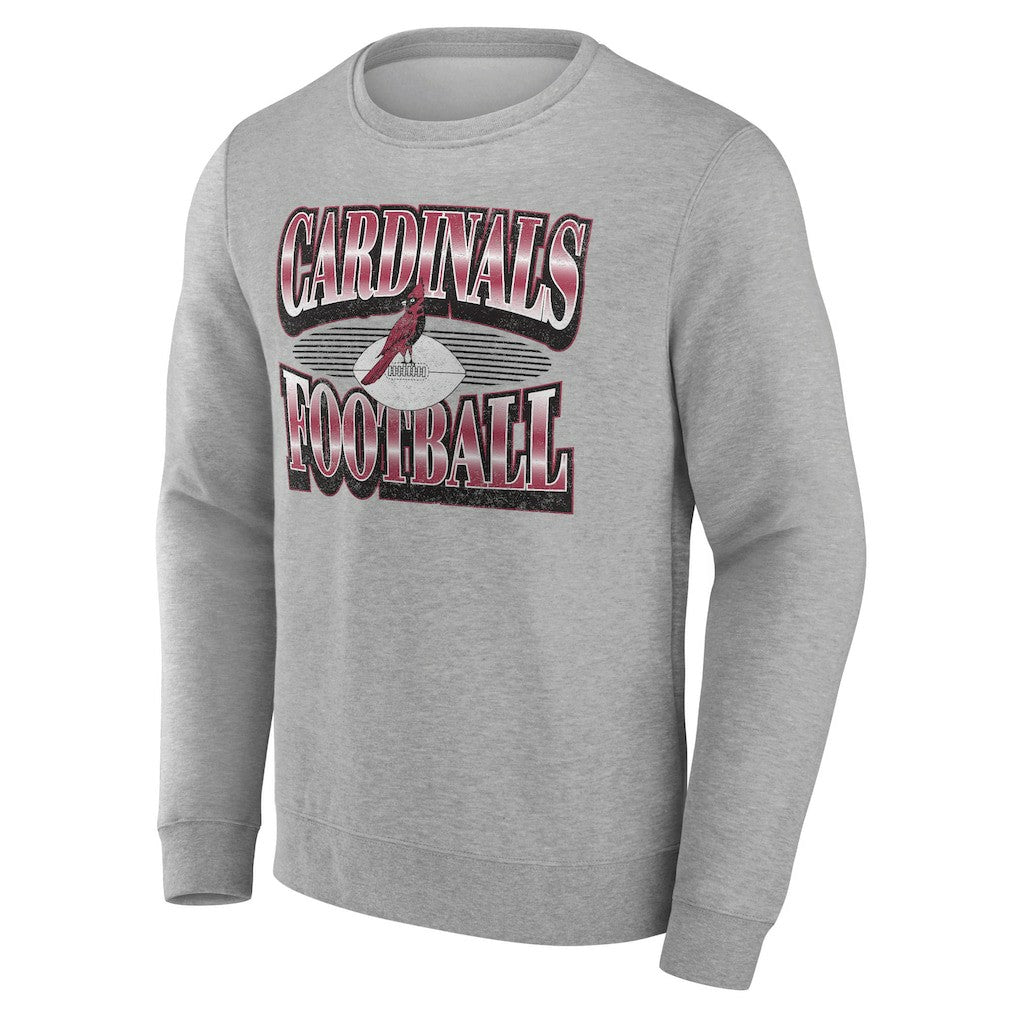 Arizona Cardinals Chance Throwback Fleece Pullover Sweatshirt - Heather Gray - Fanatics