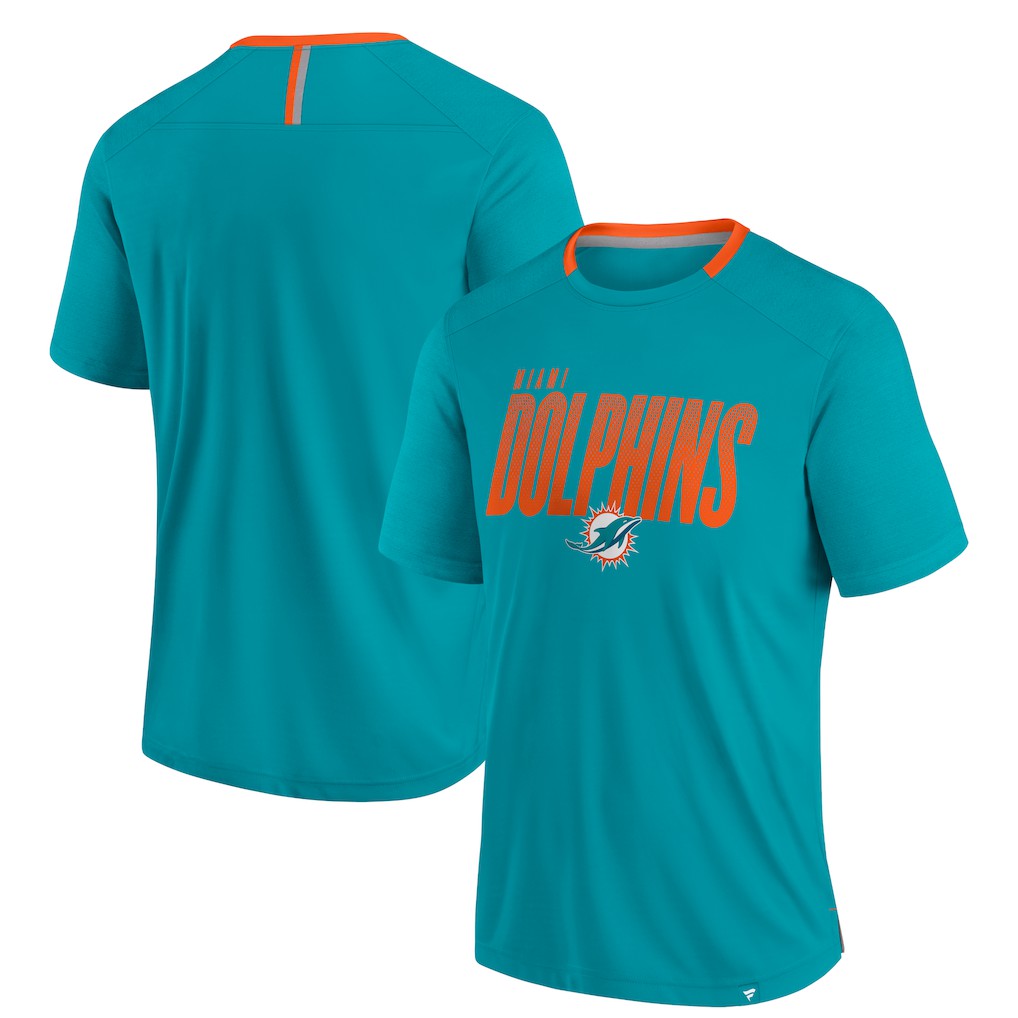 Miami Dolphins Defender Fade Slant T-Shirt - Aqua - Fanatics