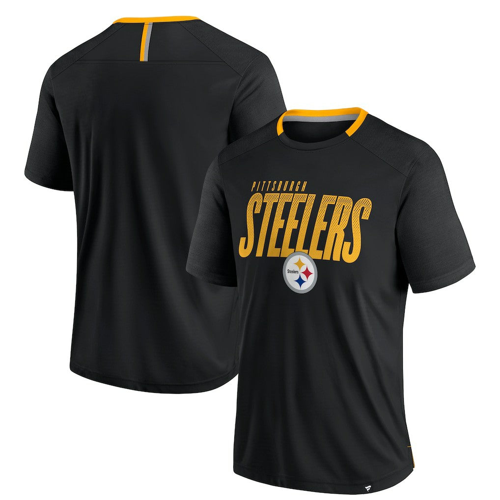 Pittsburgh Steelers Defender Fade Slant T-Shirt - Black - Fanatics