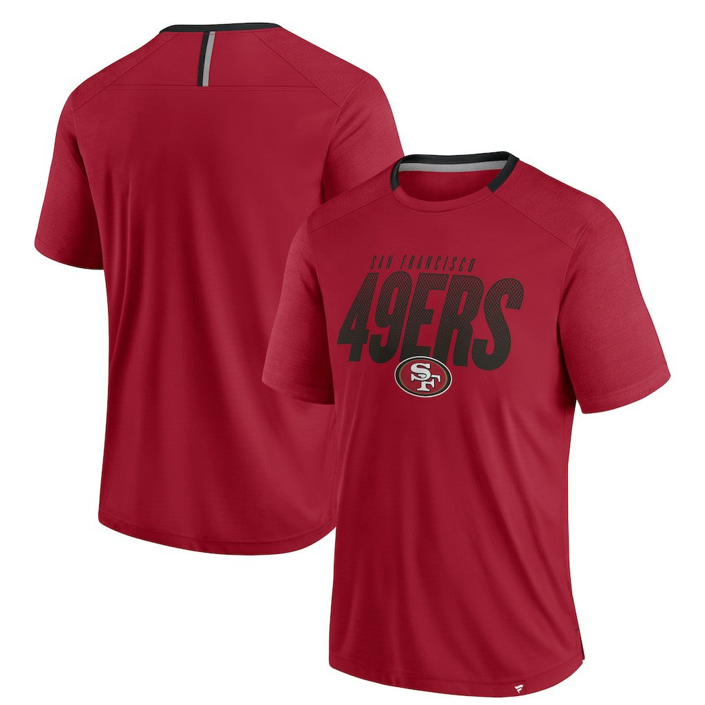 San Francisco 49ers Defender Fade Slant T-Shirt - Scarlet - Fanatics