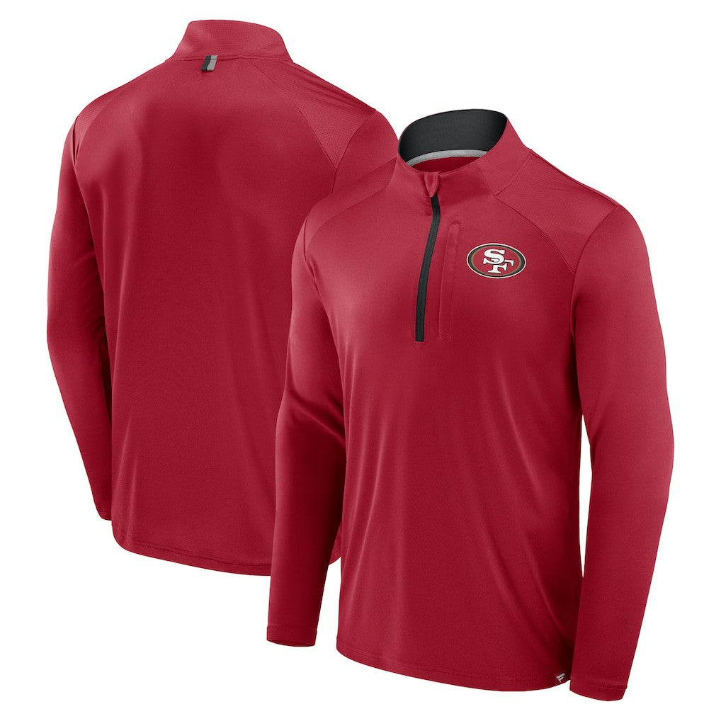 San Francisco 49ers Defender Long Sleeve Quarter-Zip Jacket - Scarlet - Fanatics