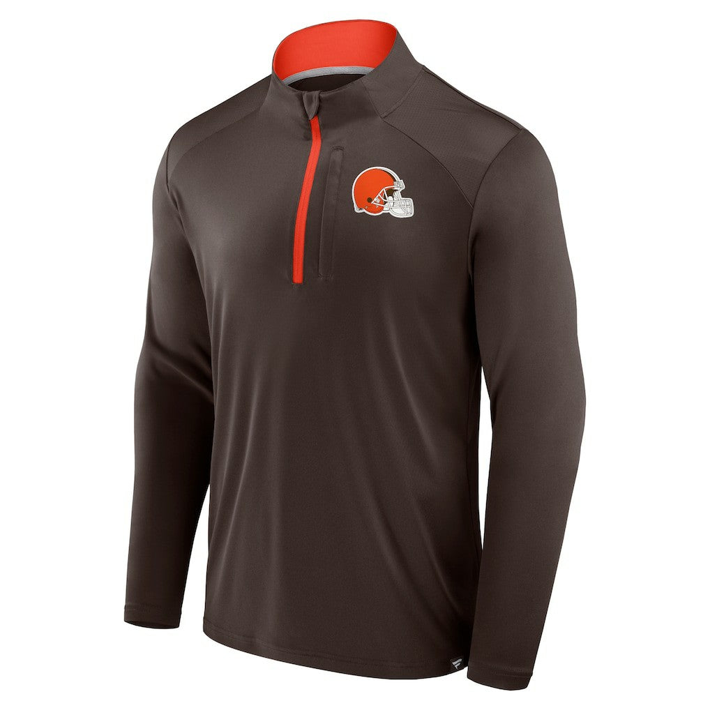 Cleveland Browns Defender Long Sleeve Quarter-Zip Jacket - Brown - Fanatics