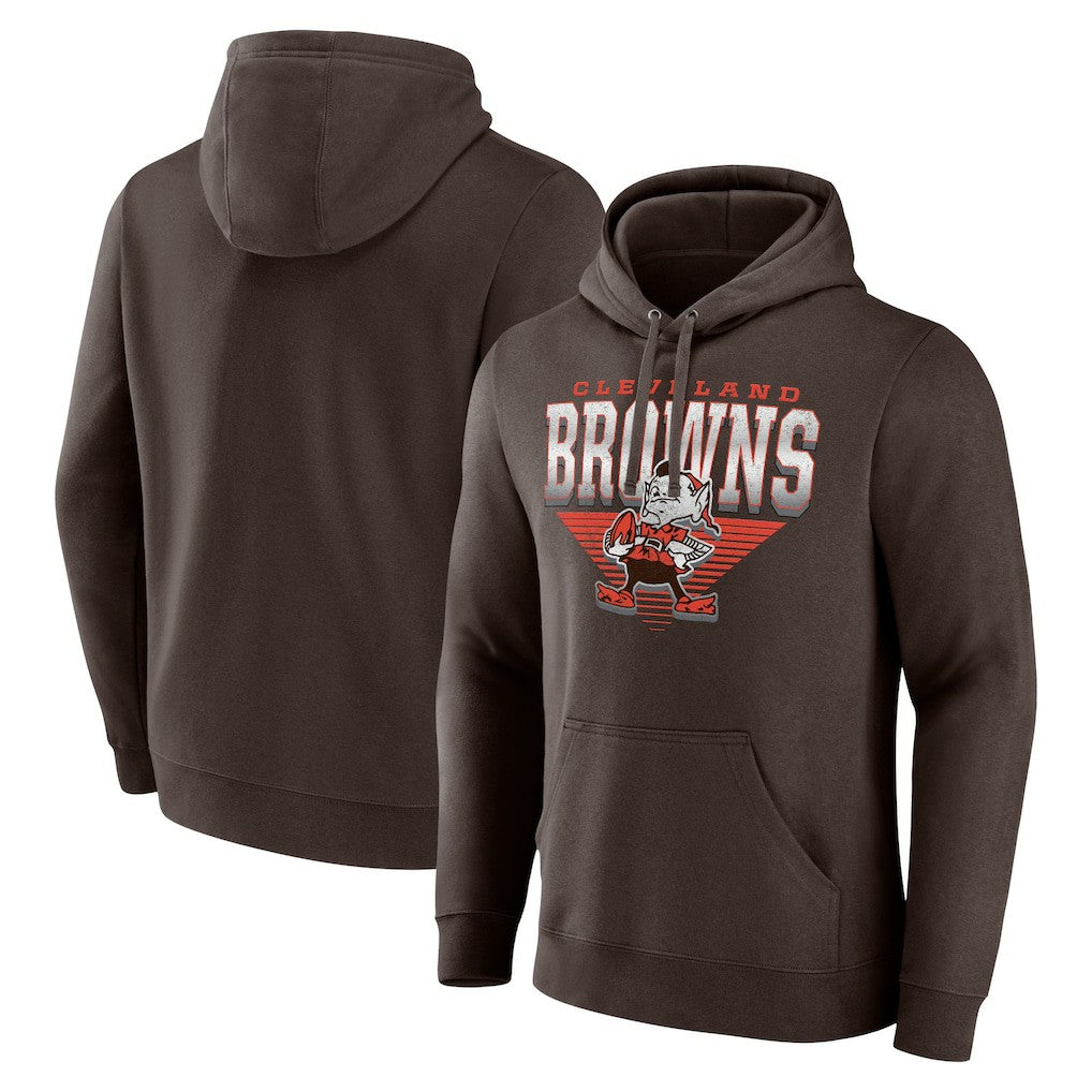 Cleveland Browns Geometric Chrome Pullover Hoodie - Brown - Fanatics