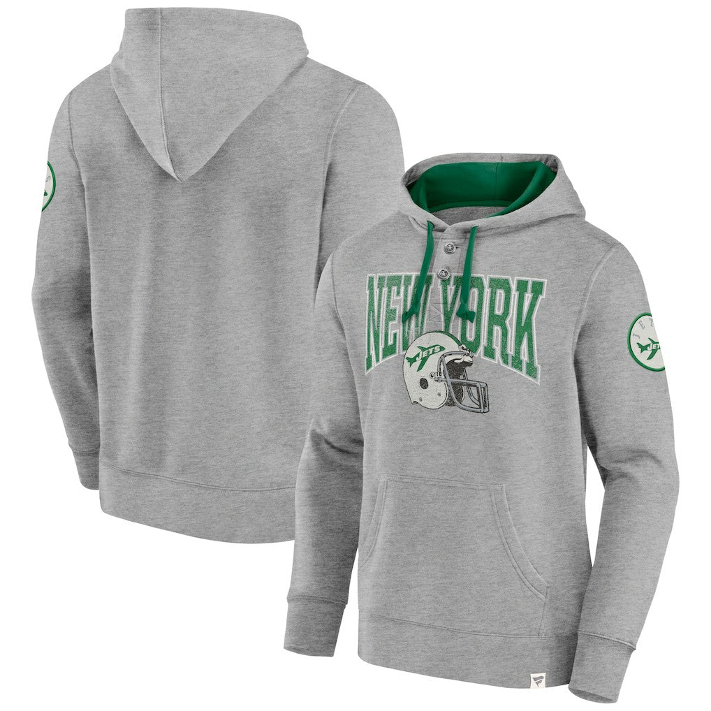 New York Jets Label Maker Pullover Hoodie - Heather Gray - Fanatics