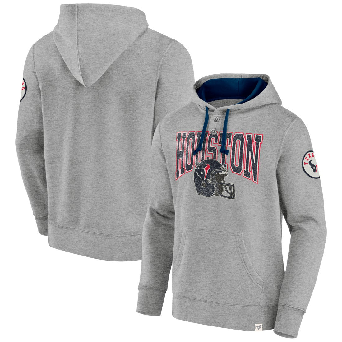 Houston Texans Label Maker Pullover Hoodie - Heather Gray - Fanatics