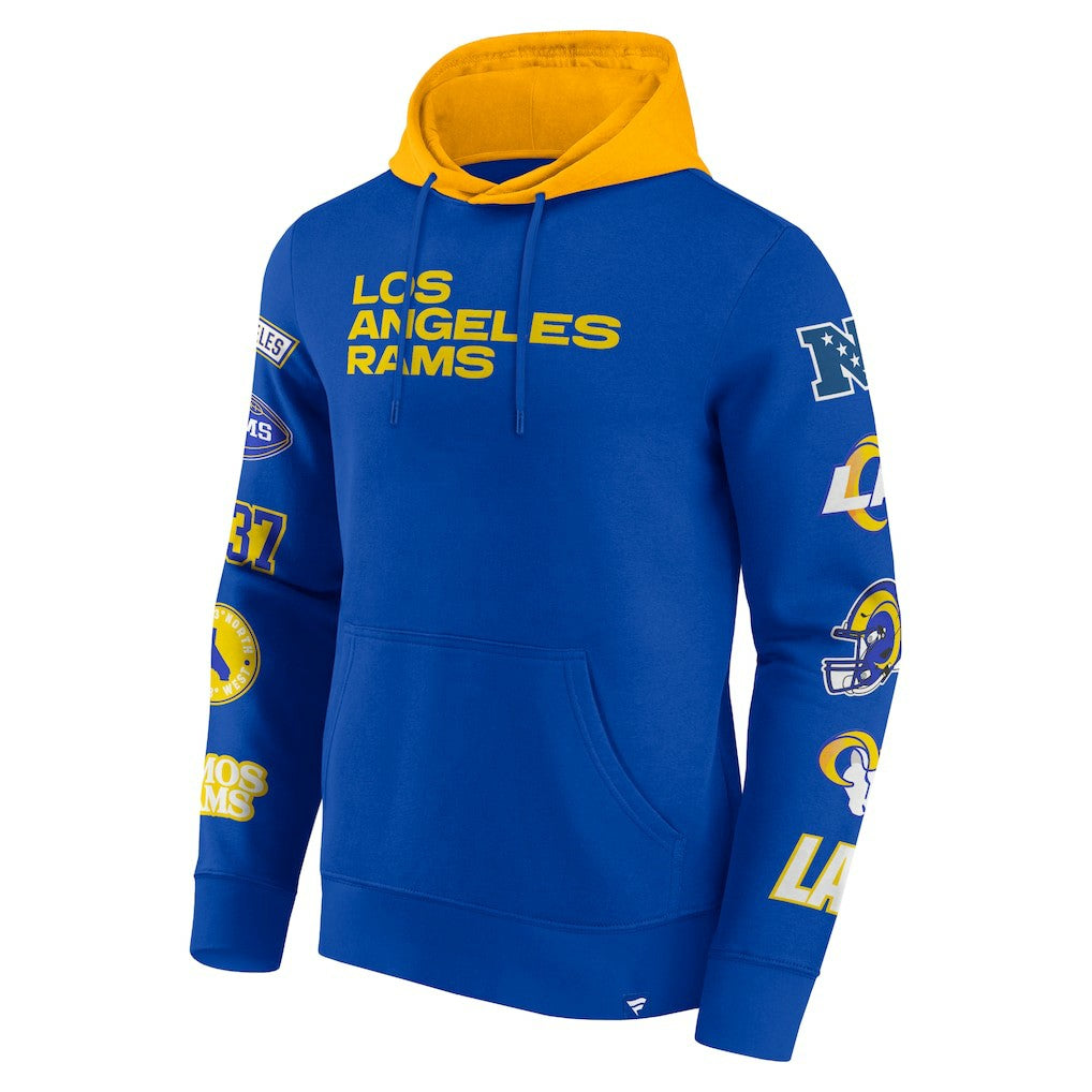 Los Angeles Rams Patched Out Pullover Hoodie - Royal/Gold - Fanatics