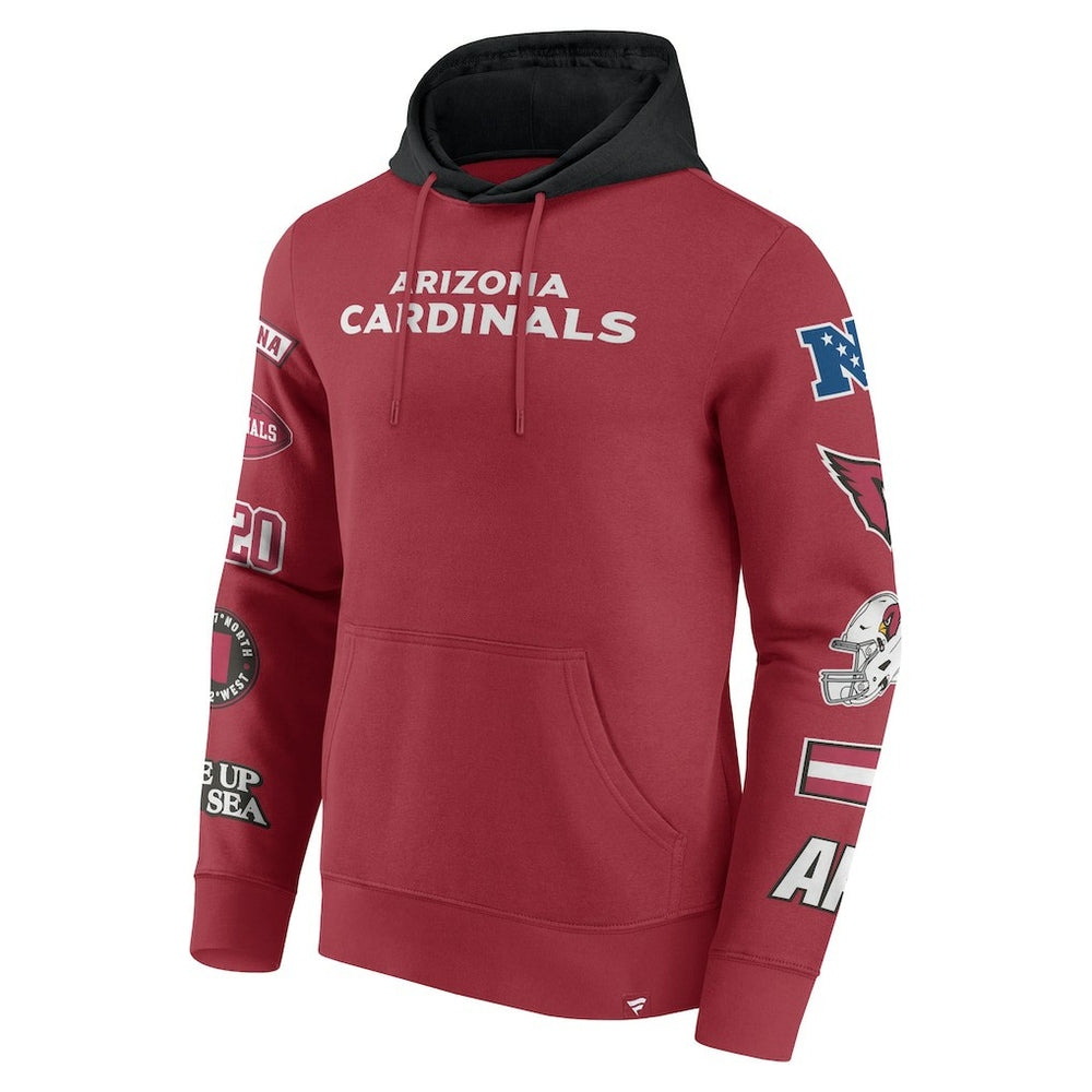 Arizona Cardinals Patched Out Pullover Hoodie - Cardinal/Black - Fanatics