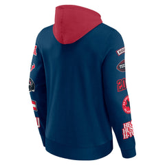 Houston Texans Patched Out Pullover Hoodie - Navy/Cardinal - Fanatics