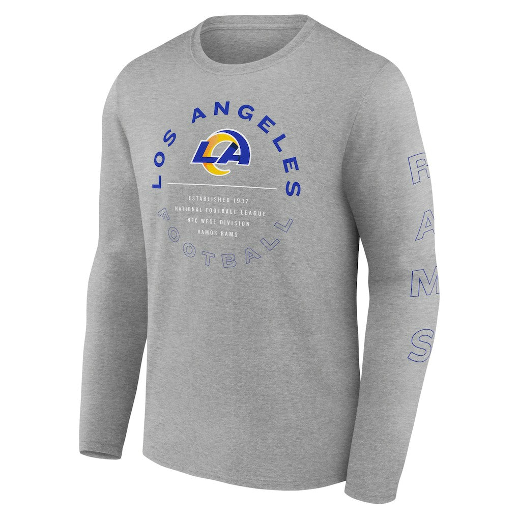 Los Angeles Rams Stat Sheet Long Sleeve T-Shirt - Heather Gray - Fanatics