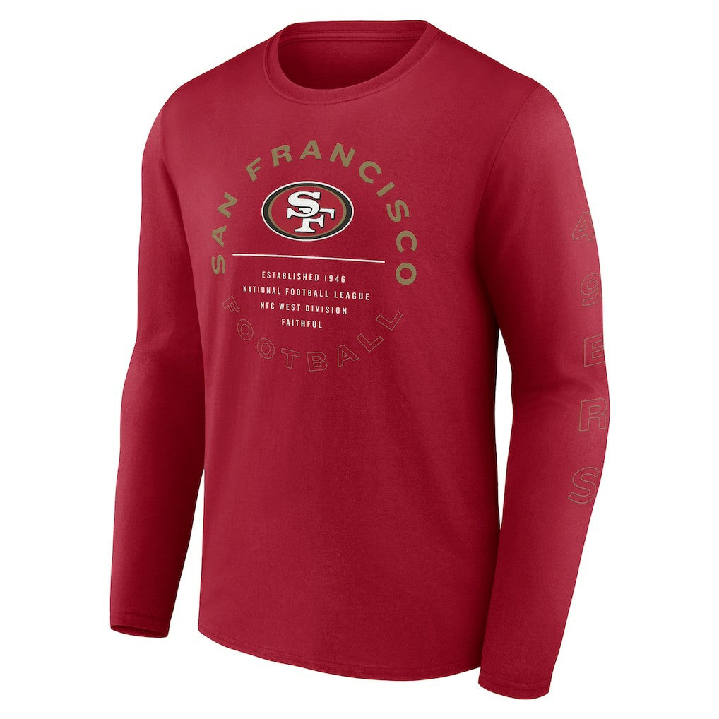 San Francisco 49ers Stat Sheet Long Sleeve T-Shirt - Scarlet - Fanatics