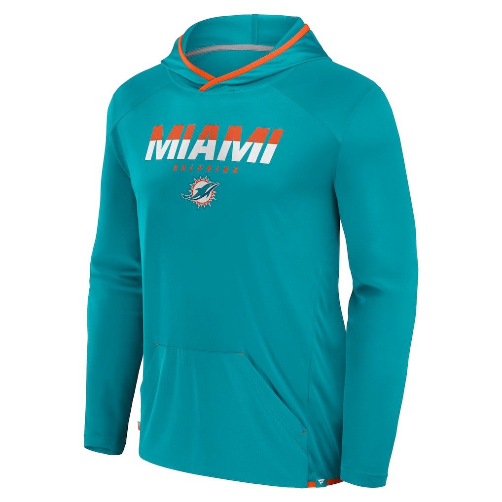 Miami Dolphins Transitional Defender Hoodie Long Sleeve T-Shirt - Aqua - Fanatics
