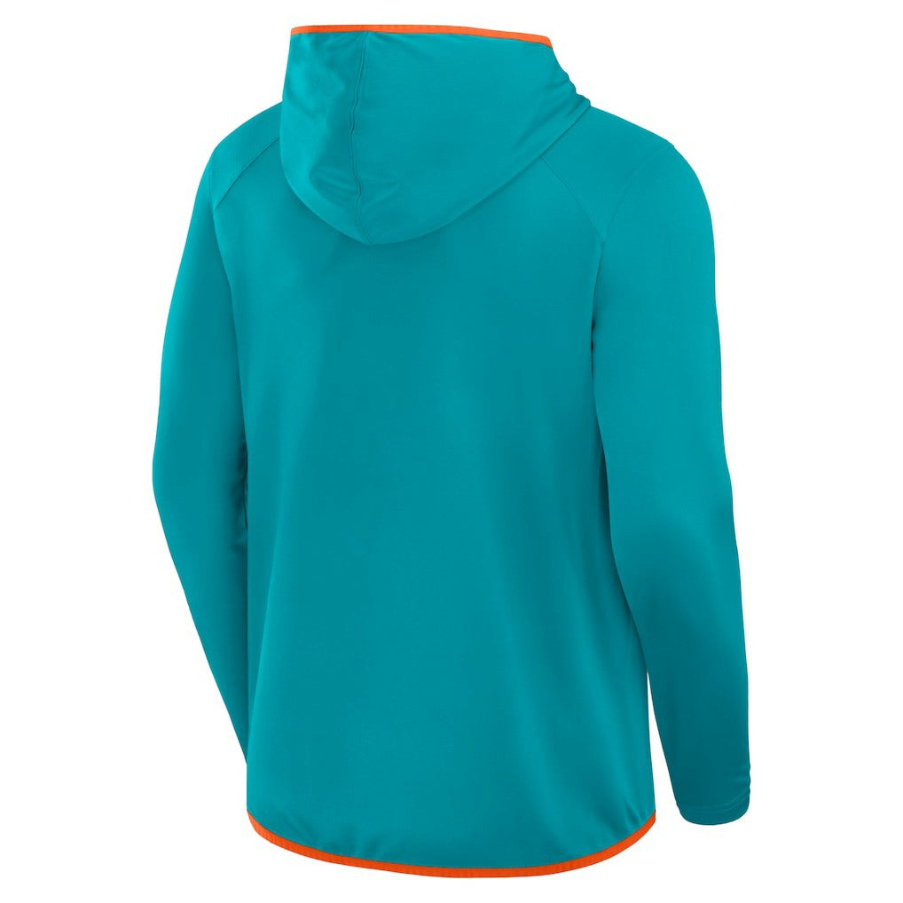 Miami Dolphins Transitional Defender Hoodie Long Sleeve T-Shirt - Aqua - Fanatics