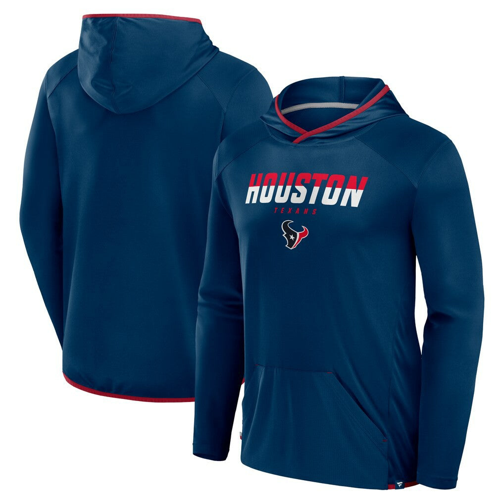 Houston Texans Transitional Defender Hoodie Long Sleeve T-Shirt - Navy - Fanatics