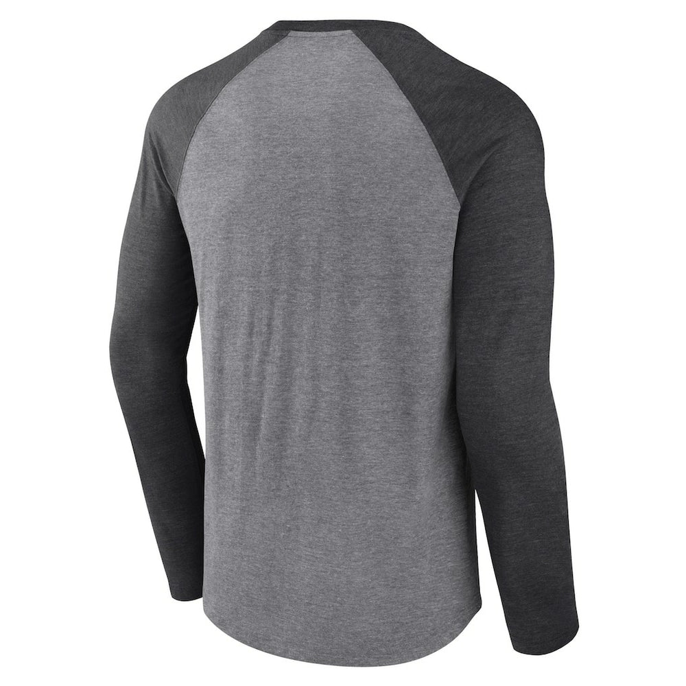 Jacksonville Jaguars Tri-Blend Raglan Long Sleeve T-Shirt - Heather Gray/Charcoal - Fanatics