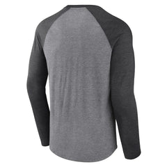 Jacksonville Jaguars Tri-Blend Raglan Long Sleeve T-Shirt - Heather Gray/Charcoal - Fanatics