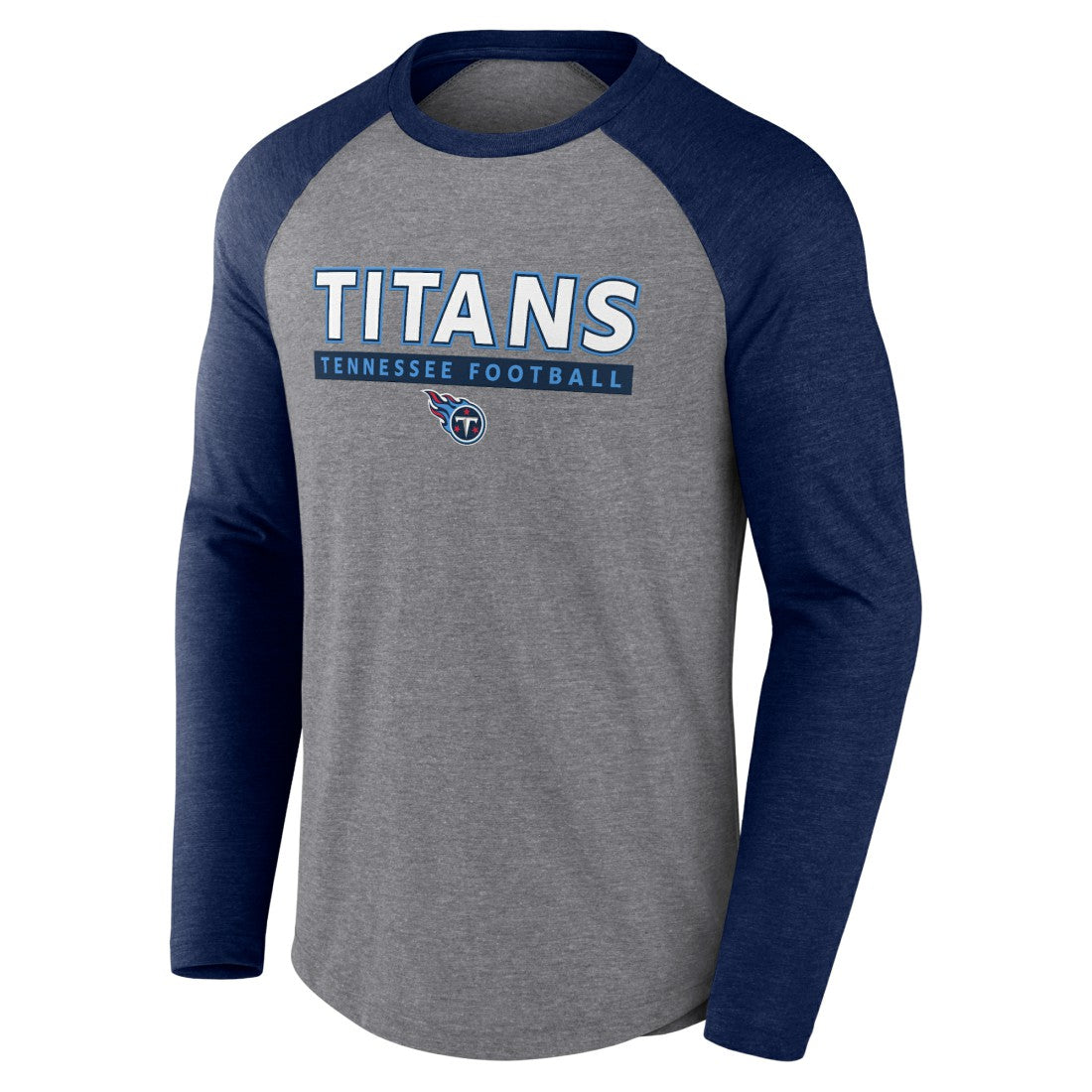 Tennessee Titans Tri-Blend Raglan Long Sleeve T-Shirt - Heather Gray/Navy - Fanatics