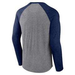 Tennessee Titans Tri-Blend Raglan Long Sleeve T-Shirt - Heather Gray/Navy - Fanatics