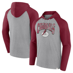Arizona Cardinals Under Center Long Sleeve Hoodie T-Shirt - Gray/Cardinal - Fanatics