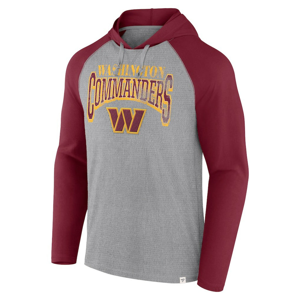Washington Commanders Under Center Long Sleeve Hoodie T-Shirt - Gray/Burgundy - Fanatics