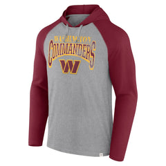 Washington Commanders Under Center Long Sleeve Hoodie T-Shirt - Gray/Burgundy - Fanatics