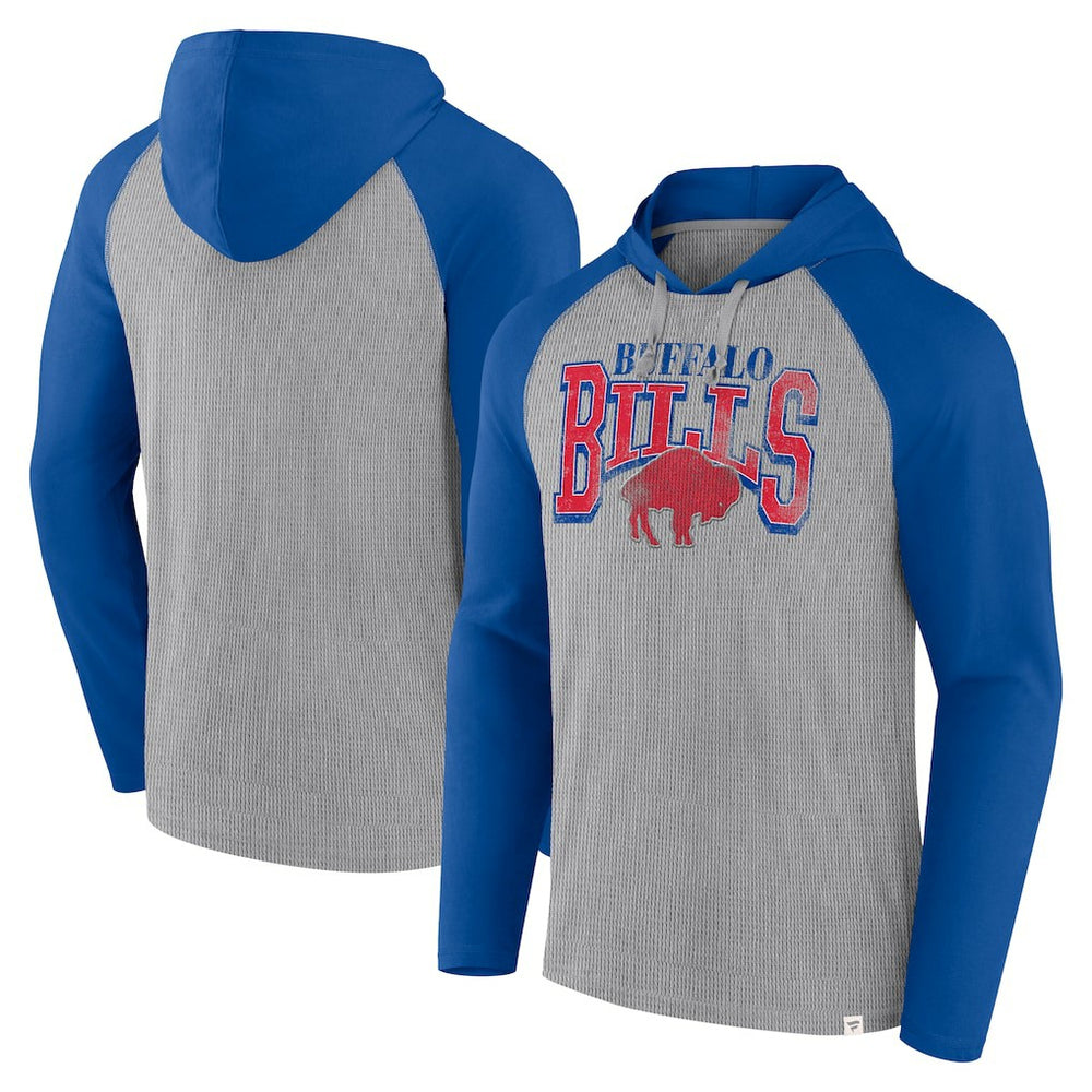 Buffalo Bills Under Center Long Sleeve Hoodie T-Shirt - Gray/Royal - Fanatics