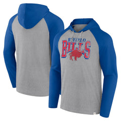 Buffalo Bills Under Center Long Sleeve Hoodie T-Shirt - Gray/Royal - Fanatics