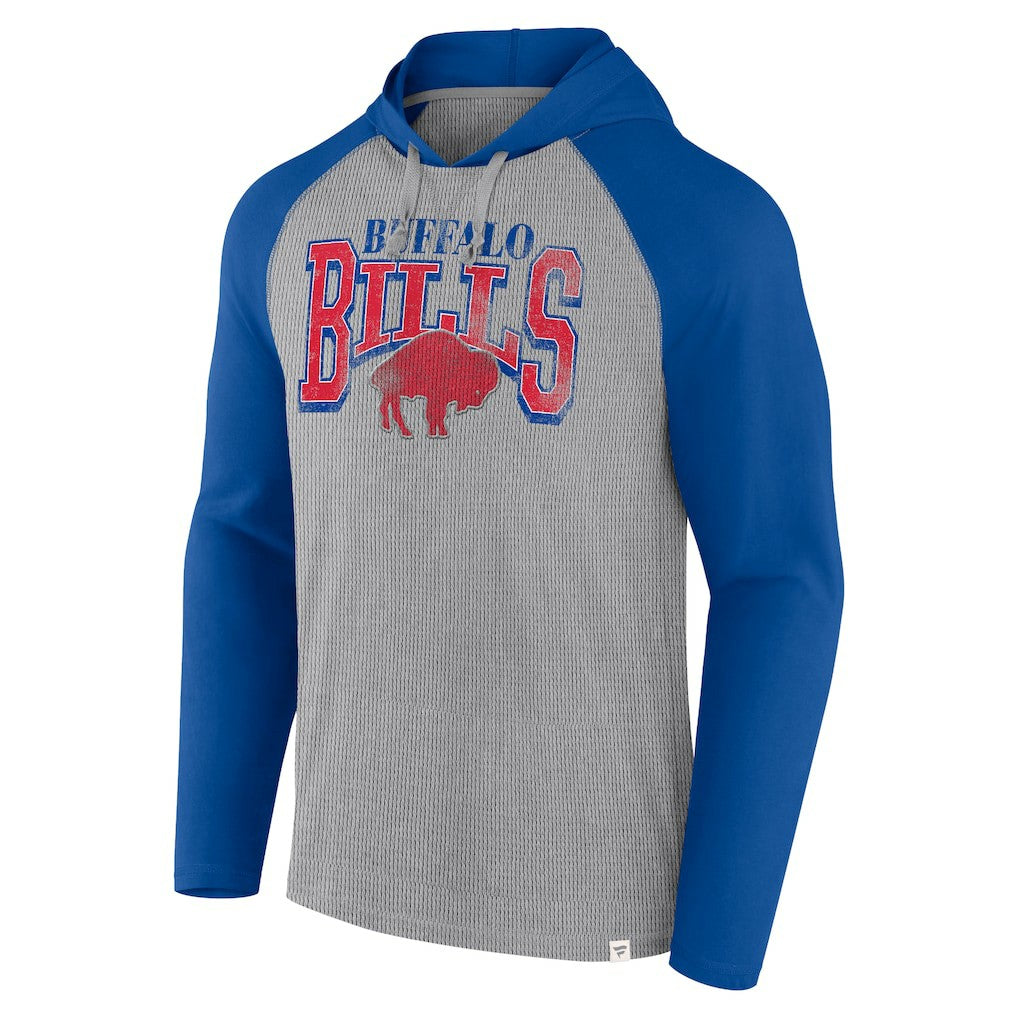 Buffalo Bills Under Center Long Sleeve Hoodie T-Shirt - Gray/Royal - Fanatics