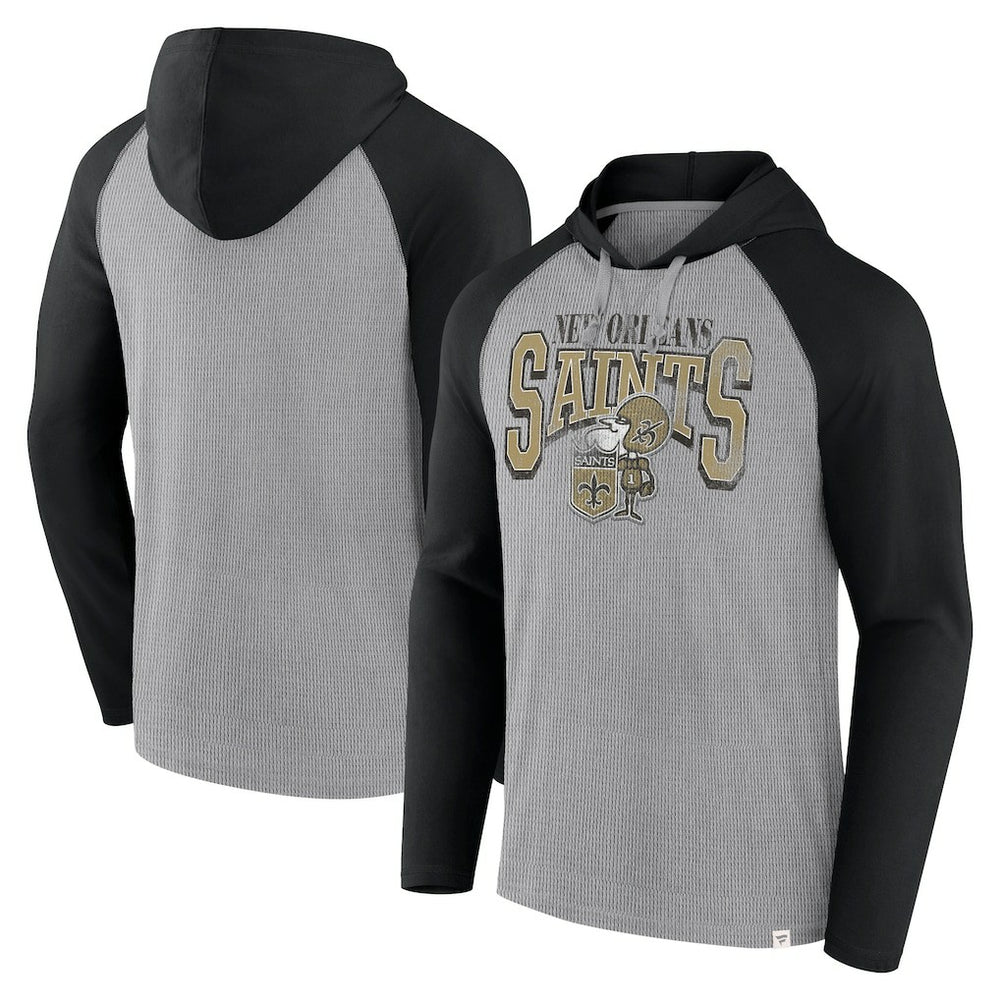New Orleans Saints Under Center Long Sleeve Hoodie T-Shirt - Gray/Black - Fanatics
