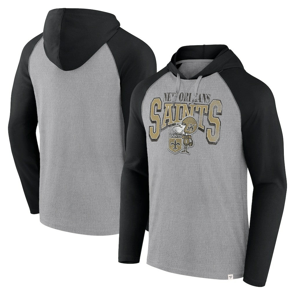 New Orleans Saints Under Center Long Sleeve Hoodie T-Shirt - Gray/Black - Fanatics