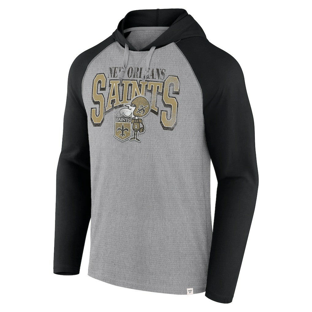 New Orleans Saints Under Center Long Sleeve Hoodie T-Shirt - Gray/Black - Fanatics