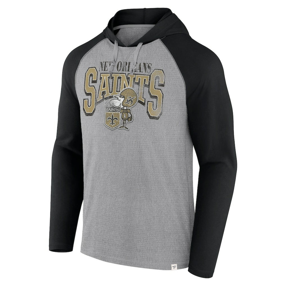 New Orleans Saints Under Center Long Sleeve Hoodie T-Shirt - Gray/Black - Fanatics
