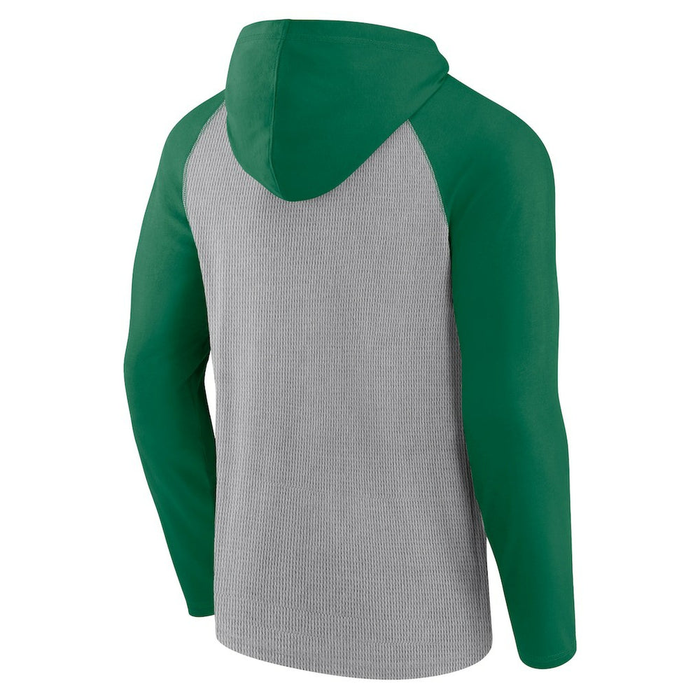 New York Jets Under Center Long Sleeve Hoodie T-Shirt - Gray/Kelly Green - Fanatics