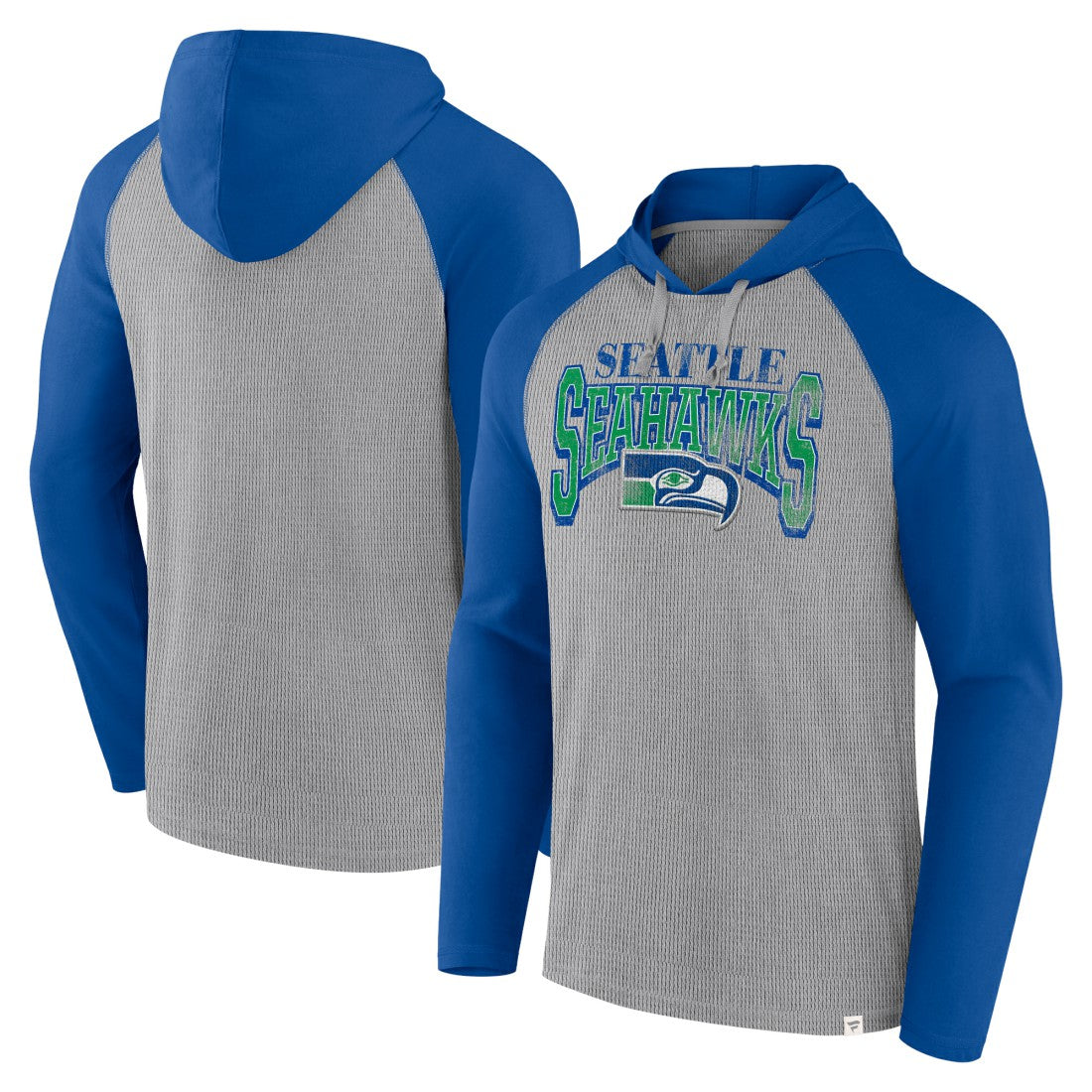 Seattle Seahawks Under Center Long Sleeve Hoodie T-Shirt - Gray/Royal - Fanatics