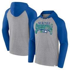Seattle Seahawks Under Center Long Sleeve Hoodie T-Shirt - Gray/Royal - Fanatics