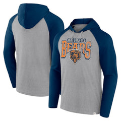 Chicago Bears Under Center Long Sleeve Hoodie T-Shirt - Gray/Navy - Fanatics