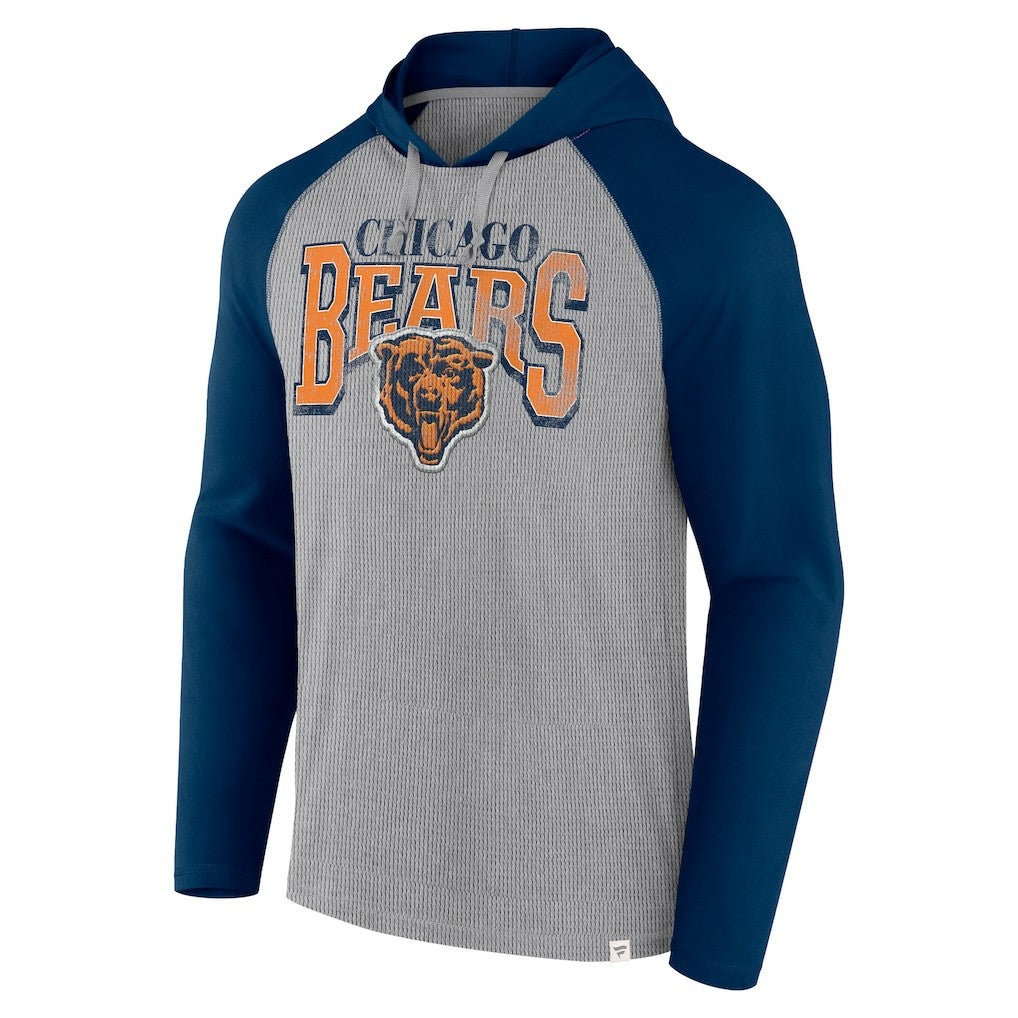Chicago Bears Under Center Long Sleeve Hoodie T-Shirt - Gray/Navy - Fanatics