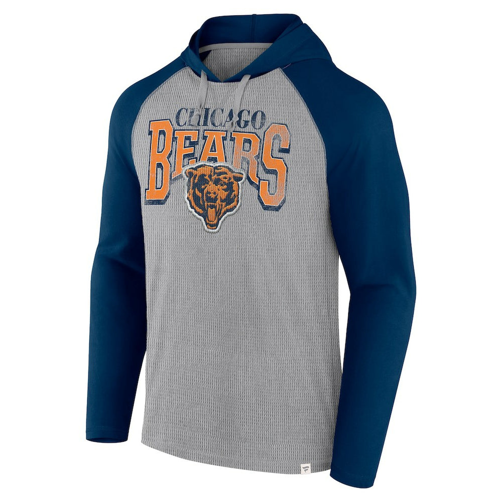 Chicago Bears Under Center Long Sleeve Hoodie T-Shirt - Gray/Navy - Fanatics