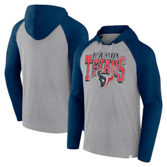 Houston Texans Under Center Long Sleeve Hoodie T-Shirt - Gray/Navy - Fanatics